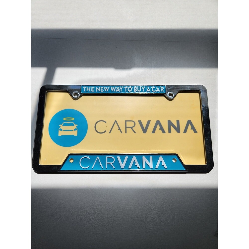 Carvana Metal License Plate Frame with Plastic Plate "The New Way To Buy a Car"